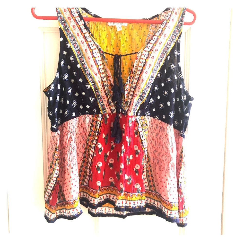 NWOT colorful bohemian tank top